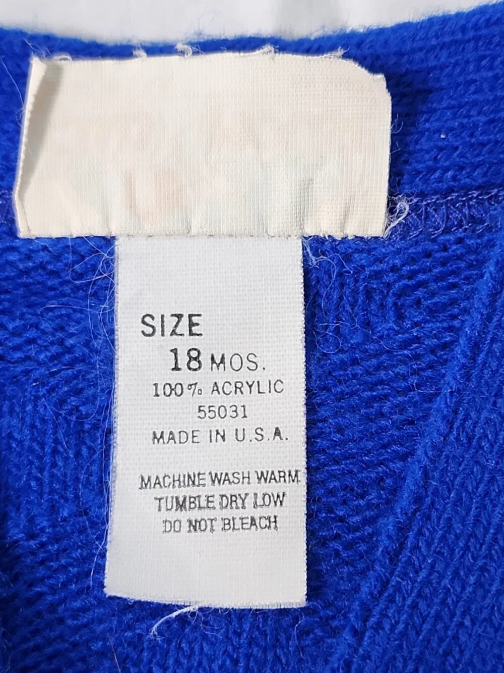 The Club House Choo Choo Train Baby Cardigan Sweater Royal Blue 18 Months Vtg